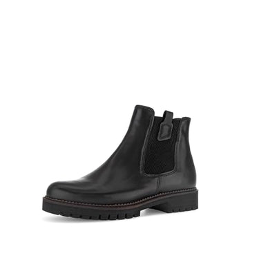 Gabor Damen Chelsea Boots, Frauen Stiefeletten,Komfortable Mehrweite (H),Schlupfstiefel,flach,Stiefel,Bootee,schwarz(S.s/w/Mic),38.5 im Sale